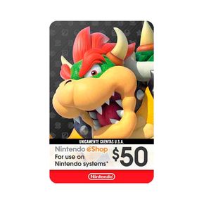 Tarjeta de contenido Nintendo eShop de $50
