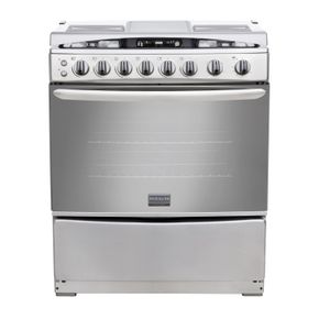 Estufa de Gas Frigidaire de 30 pulgadas con capelo en acero FKGH30L3MQSM