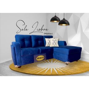 Sofá Primiun Lisboa con Descansador Azul