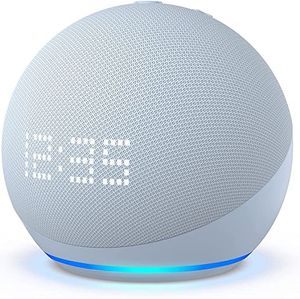 Echo Dot con reloj (5th Gen) Smart Speaker with Alexa - Cloud Blue
