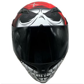 Casco GP Race Abatible Pirate Led Negro/Rojo Talla L