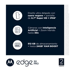 Motorola Moto Edge 50 Pro Liberado Negro 12GB RAM 512GB ROM