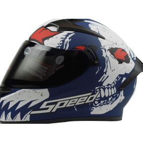 Casco Italika Integral Skull Blanco/Azul Talla L