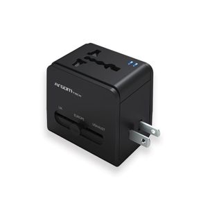 Adaptador de Viaje Universal Con Puertos PD y USB Argom ARG-AC-0298BK