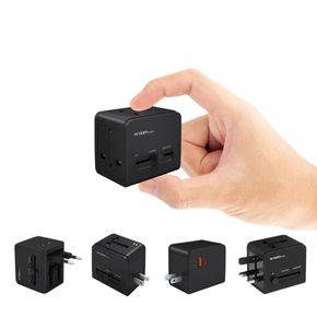 Adaptador de Viaje Universal Con Puertos PD y USB Argom ARG-AC-0298BK