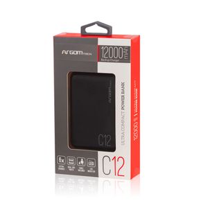 Power Bank Argom C12 Negro ARG-PB-1138BK