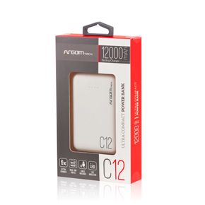 Power Bank Argom C12 Blanca  ARG-PB-1138WT