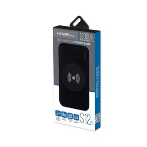 Power Bank Inalambrica Argom S12W Negro ARG-PB-1156BK